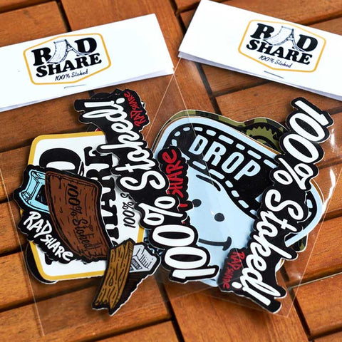 RADshare 100% Stoked sticker pack