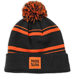 Burn Slow Entertainment Brush Logo pom beanie