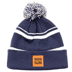 Burn Slow Entertainment Brush Logo pom beanie